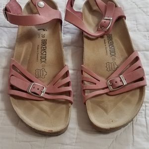 Birkenstock sandals Bali 39 pink leather EUC